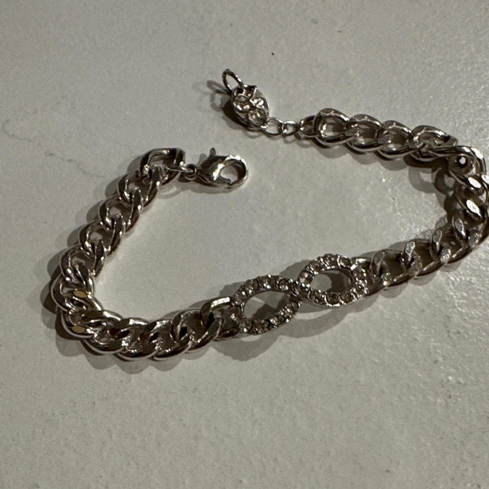Silver Chain Bracelet with Infinity Links